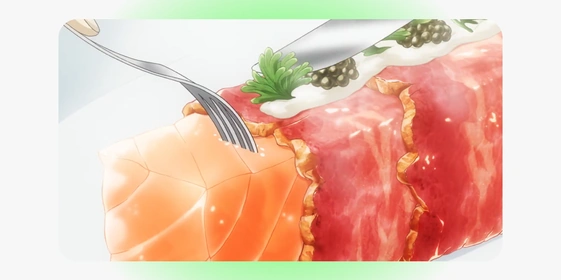 J.C. Staff Studio, «Повар-боец Сома». Кадр использован в&nbsp;иллюстративных целях