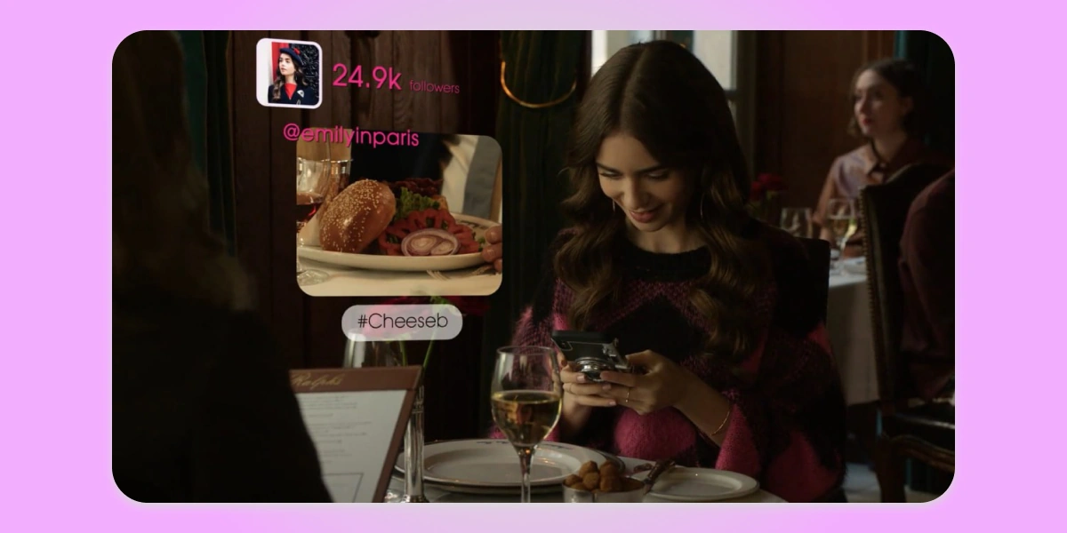 Э. Флеминг, «Эмили в&nbsp;Париже», Netflix. Кадр использован в&nbsp;иллюстративных целях 