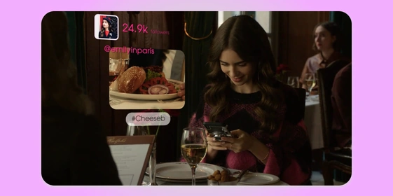 Э. Флеминг, «Эмили в&nbsp;Париже», Netflix. Кадр использован в&nbsp;иллюстративных целях 