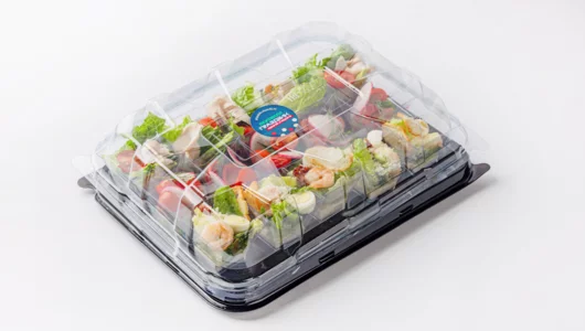 Ассорти салатов (Овощной, С индейкой, Цезарь с креветкой) в фуршетных стаканчиках, 15 шт