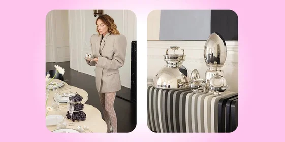 Пример сервировки в одном цвете дизайнера Келли Уистлер. Изображения взяты из соц.сетей в ознакомительных целях