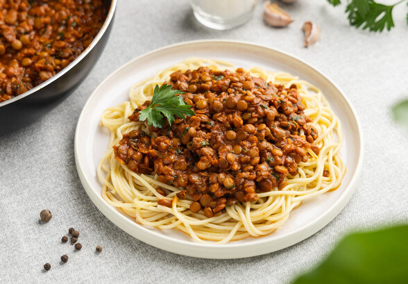 Рецепт «Спагетти с чечевичным соусом»