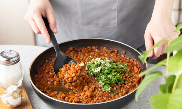 Спагетти с чечевичным соусом, шаг 4/6