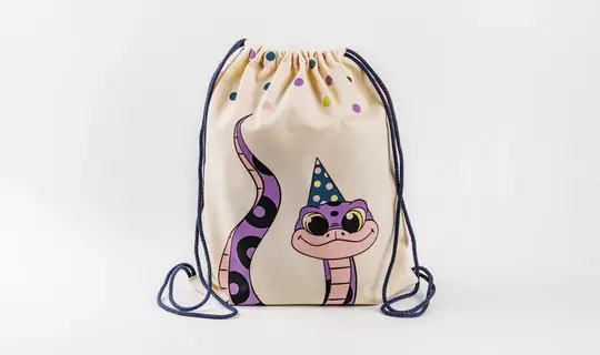 Сумка большая «Змейка хвост» синий шнур