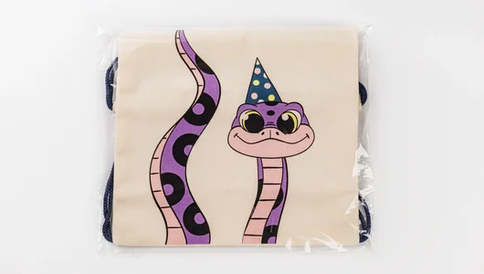 Сумка большая «Змейка хвост» синий шнур