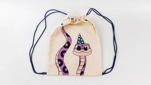 Сумка большая «Змейка хвост» синий шнур