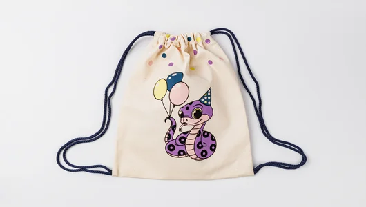 Сумка большая «Змейка шарики» синий шнур