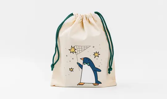 Мешочек для подарков «Пингвин со звездами»