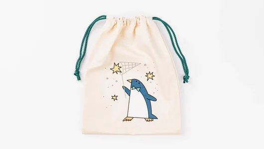 Мешочек для подарков «Пингвин со звездами»