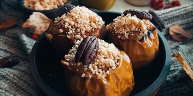 Карамельный чизкейк в яблоке