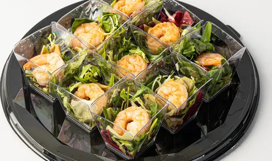 Фуршетный салат «Руккола с креветкой и авокадо» в стаканчиках, 9 шт