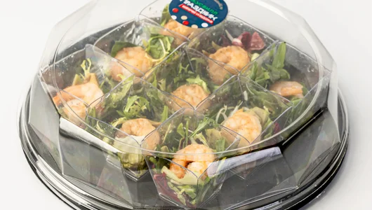 Фуршетный салат «Руккола с креветкой и авокадо» в стаканчиках, 9 шт