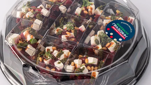 Фуршетный салат «Со свеклой и сыром фета» в стаканчиках, 9 шт