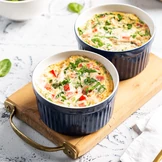 Омлет со шпинатом и ветчиной в микроволновке