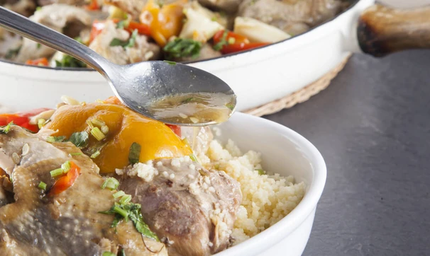 Цесарка с кускусом и овощами, шаг 7/7