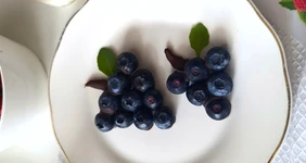 Десерт из голубики и мятного шоколада