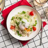 Дорадо с&nbsp;рисом и&nbsp;яйцом пашот