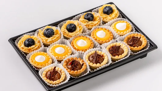 Мини тарталетки «Лимон», «Заварной с голубикой», «Заварной с шоколадом», 15 шт