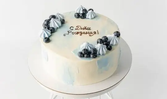 Торт «Воздушные барашки» в бирюзе