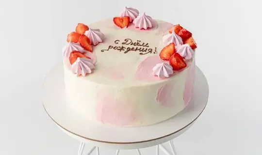 Торт «Воздушные барашки» в розовом