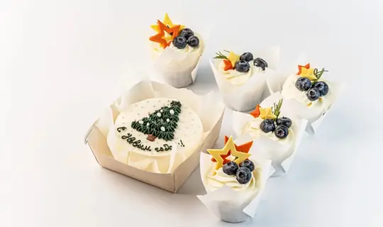 Набор Бенто торт с капкейками «С Новым Годом»