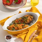 Лодочки из&nbsp;баклажанов с&nbsp;булгуром