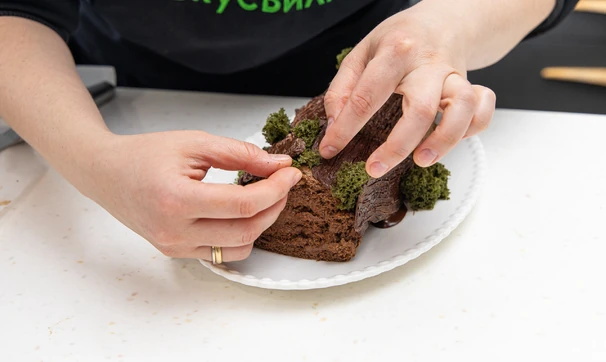 Шоколадное полено, шаг 18/18