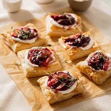 Слойки с козьим сыром и сливами