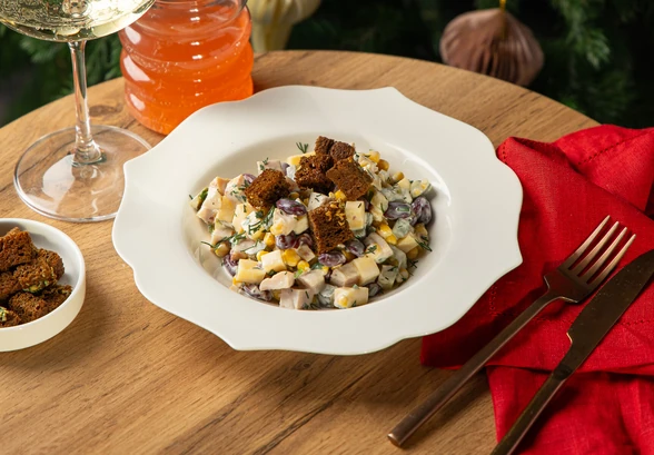 Рецепт «Салат с&nbsp;фасолью и&nbsp;курицей»