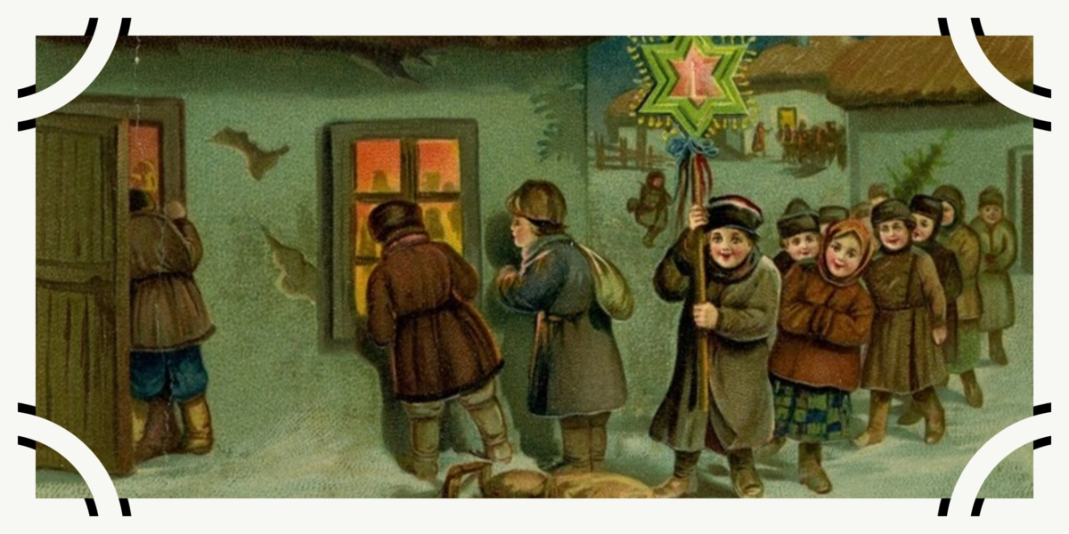 Рождественская открытка н. XX в., изображение из&nbsp;открытых источников, использовано в&nbsp;иллюстративных целях