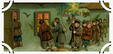 Рождественская открытка н. XX в., изображение из&nbsp;открытых источников, использовано в&nbsp;иллюстративных целях