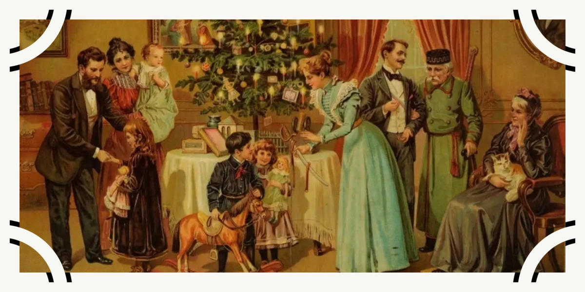 Рождественская открытка к. XIX в., изображение из&nbsp;открытых источников, использовано в&nbsp;иллюстративных целях