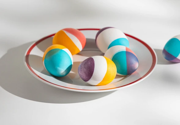 Рецепт «Яйца с&nbsp;геометрическим окрашиванием»