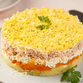 Мимоза с&nbsp;копчёной рыбой