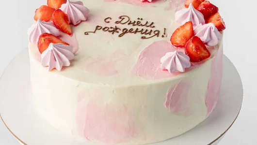 Торт «Воздушные барашки» в&nbsp;розовом