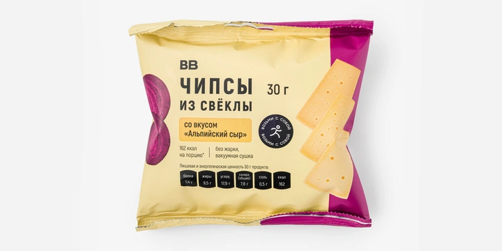 Чипсы из&nbsp;свёклы со вкусом «Альпийский сыр»