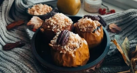 Карамельный чизкейк в&nbsp;яблоке