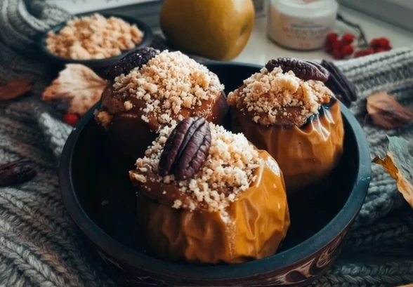 Рецепт «Карамельный чизкейк в&nbsp;яблоке»