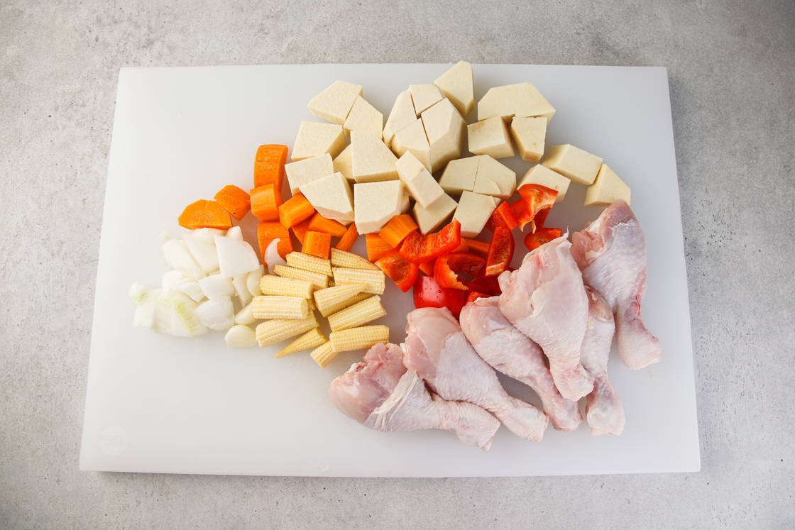 Рагу из ямса с курицей — процесс приготовления, фото 3 Рагу из ямса с курицей — процесс приготовления, фото 3