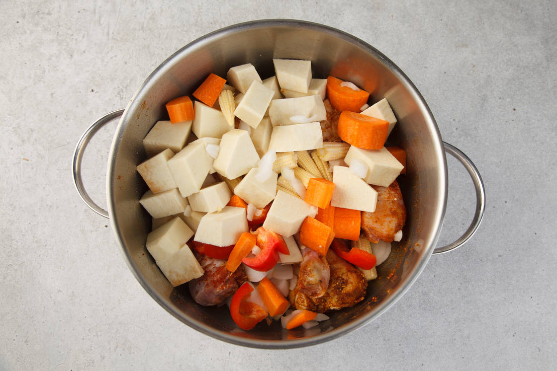 Рагу из ямса с курицей — процесс приготовления, фото 5 Рагу из ямса с курицей — процесс приготовления, фото 5