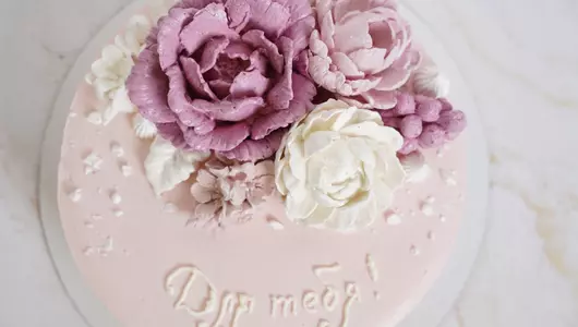 Торт «Зефирный пион»