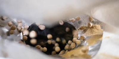 Для шоколадных шариков ВкусВилл смешиваются три зерновых компонента — пшеничная, кукурузная и рисовая мука