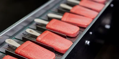 В час на производстве выпускают порядка 1700 штук натурального фруктового льда