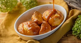 Пареная репа с карамельным соусом