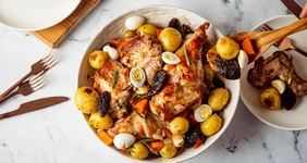 Кролик в духовке с картофелем и черносливом