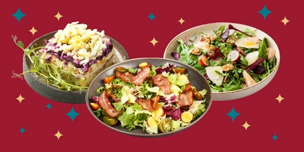 Оливье, Мимоза, с&nbsp;кальмарами и&nbsp;с&nbsp;клубникой: 20 новогодних салатов от&nbsp;поваров ВкусВилла