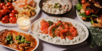 Сёмга в&nbsp;соусе дзадзики