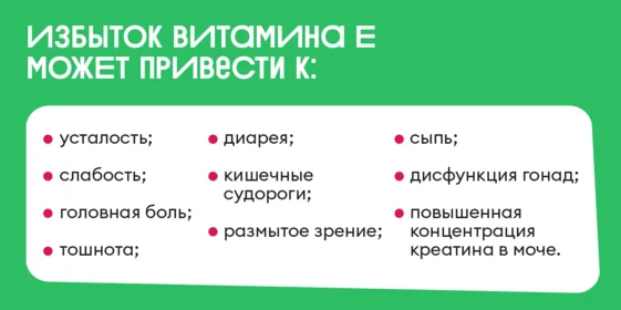 Польза и вред витамина Е