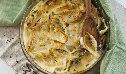 Весенние ракушки с начинкой из шпината