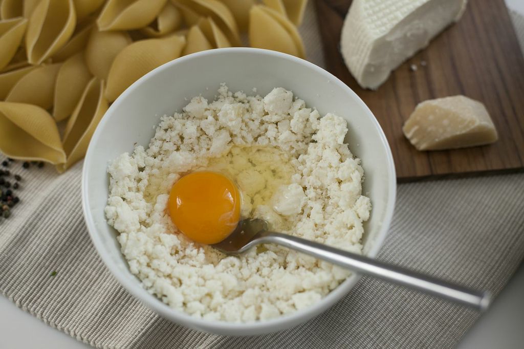 Весенние ракушки с начинкой из шпината — процесс приготовления, фото 6 Весенние ракушки с начинкой из шпината — процесс приготовления, фото 6